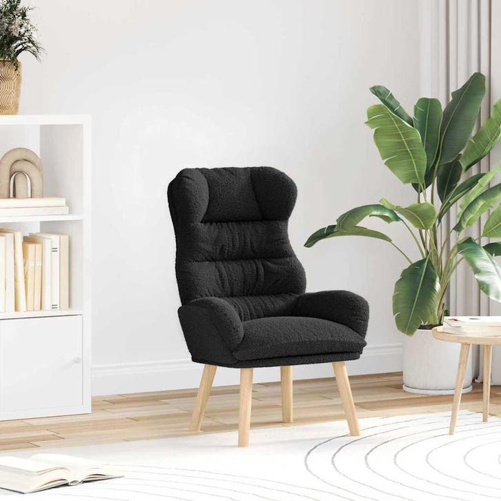 vidaXL Fauteuil Zwart 69 x 74 x 93 cm Sherpa Stof, Huis en Inrichting, Fauteuils, Nieuw, Verzenden