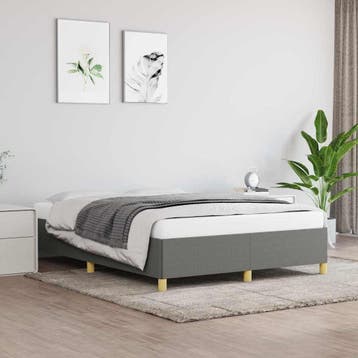 vidaXL Bedframe zonder matras stof donkergrijs 140x200 cm, Verzenden, Nieuw