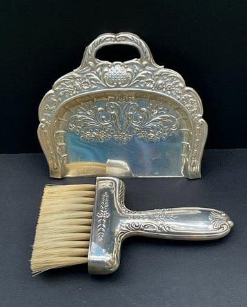 Ramasse-miettes (2) - argent 925°/°° - Pelle et balayette, Antiquités & Art
