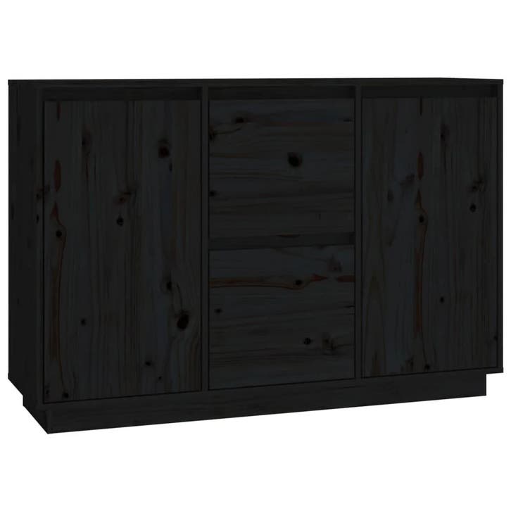 Grenen Dressoir Zwart | Retour Deal | 54% Korting!, Huis en Inrichting, Kasten | Dressoirs, 100 tot 150 cm, 25 tot 50 cm, Nieuw