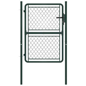 vidaXL Tuinpoort staal 100x150 cm groen, Verzenden, Nieuw