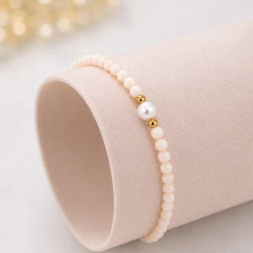 Zonder minimumprijs - Armband - 18 karaat Geel goud Koraal, Nieuw