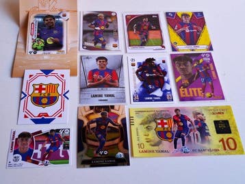Panini - 10 Tarjetas y Cromos Lamine Yamal + Billete Oficial