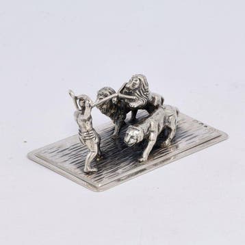 NO RESERVE - C&A Lesener - Leeuwentemmer - Beeldje - .835