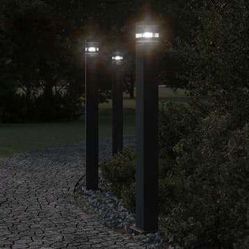 vidaXL Vloerlampen voor buiten 3 st met sensor 110 cm, Verzenden