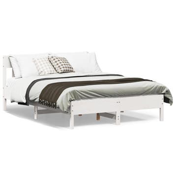 vidaXL Bedframe zonder matras massief grenenhout wit 140x200, Verzenden, Nieuw