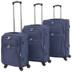 Marineblauw Trolleyset 3-stuk | Retour Deal | Ruimtebespa..., Verzenden, 70 cm of meer, Zacht kunststof, 35 tot 45 cm