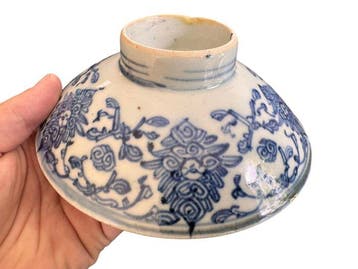 bol chinois bleu et blanc - Porcelaine - Chine - Qianlong, Antiquités & Art