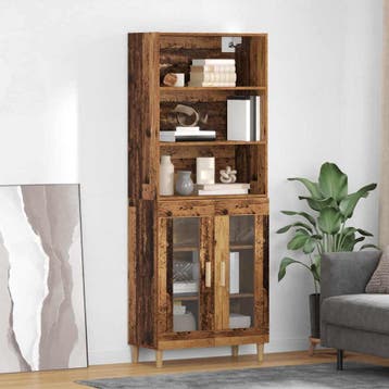 vidaXL Highboard Oud Hout 69,5 x 32,5 x 180 cm Bewerkt hout, Verzenden, Nieuw