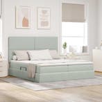 vidaXL Bed met LED-stripverlichting Lichtgrijs 200 x 200 cm, Verzenden, Nieuw