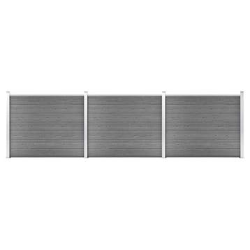 vidaXL Schuttingpanelenset 526x146 cm HKC grijs, Verzenden