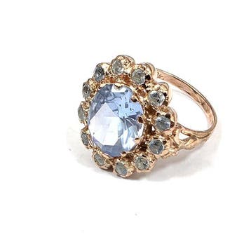 Zonder minimumprijs - Ring - 9 kt. Roségoud, Zilver Spinel, Nieuw