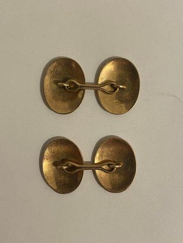 Manchetknopen - 18 karaat Geel goud - Geel goud 18 karaat -, Handtassen en Accessoires, Antieke sieraden