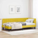 vidaXL Hoek Bed Frame met hoofdeinde Geel 90 cm x 200 cm, Verzenden, Nieuw