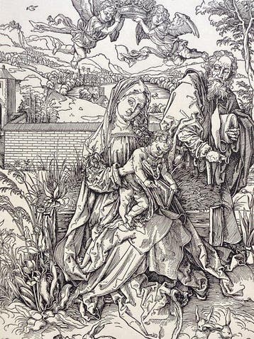 Albrecht Durer (1471-1528), after - The Holy Family with, Antiek en Kunst