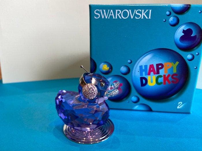 Swarovski - Statuette, Happy Duck - Duck J - 1049592 - Box -, Antiquités & Art, Curiosités & Brocante