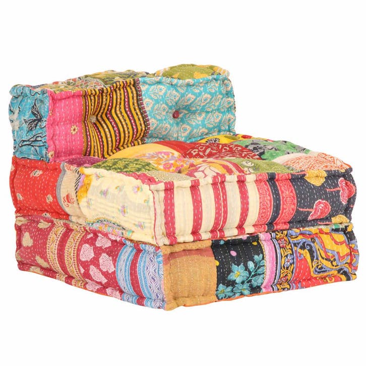 vidaXL Poef modulair stof patchwork, Maison & Meubles, Accessoires pour la Maison | Coussins, Envoi