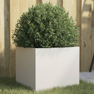 vidaXL Plantenbak 32x30x29 cm staal wit, Verzenden
