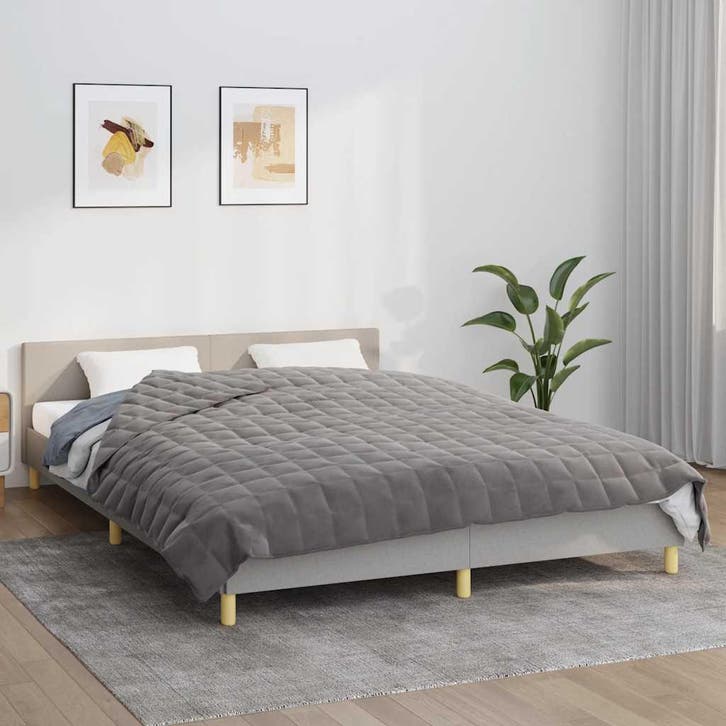 vidaXL Verzwaringsdeken 200x200 cm 13 kg stof grijs, Maison & Meubles, Chambre à coucher | Lits, Envoi