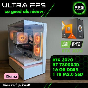 Game PC Ryzen 7 7800X3D – RTX 3070 – 16GB – 1 TB m2.0 SSD, Ryzen 7 7800X3D Nieuw, Verzenden, Virtual Reality, Refurbished