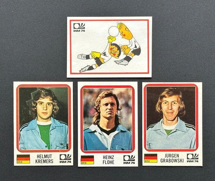 Panini - FIFA World Cup München 74 - 4 Stickers - Mascot, Verzamelen, Stickers
