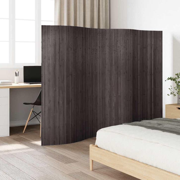 vidaXL Kamerscherm breedte 250 cm hoogte 165 cm bamboe grijs, Huis en Inrichting, Woonaccessoires | Overige, Nieuw, Verzenden