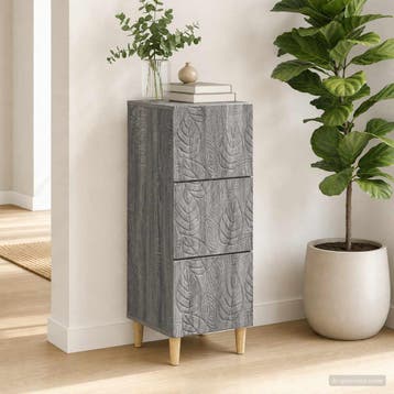 vidaXL Ladekast Grijs Sonoma 33 x 34,5 x 90 cm Bewerkt hout, Verzenden