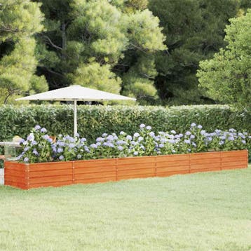 vidaXL Plantenbak verhoogd 600x80x45 cm cortenstaal roestig, Verzenden, Nieuw