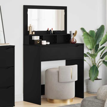 vidaXL Slaapkamer Toilet Tafels Zwart 80 x 39,6 x 135 cm, Huis en Inrichting, Verzenden, Nieuw