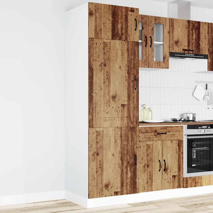 vidaXL Keukenkast Kalmar bewerkt hout oud houtkleurig, Huis en Inrichting, Kasten | Overige, Nieuw, Verzenden