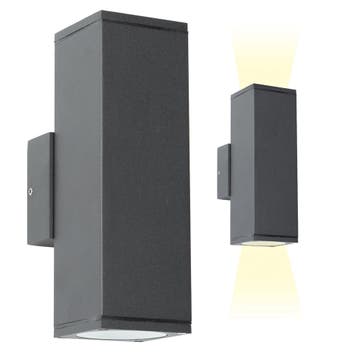 Wandverlichting modern Kevin  Up en Down Muurlamp Antraciet, Tuin en Terras, Verzenden, Nieuw