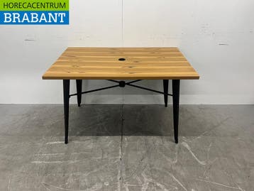 Bolero FT954 Table de terrasse en bois clair 120 x 76 x 76, Verzenden