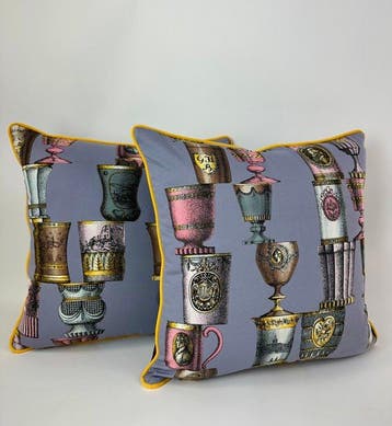 Fornasetti Bicchieri Boemia - Coussin (2)