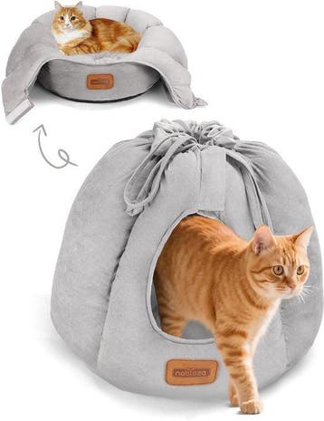 Kattenmand - Kattenhuis - Wigwam - 40x40x40 cm - Grijs - Nob, Dieren en Toebehoren, Verzenden, Nieuw