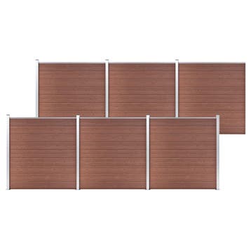 vidaXL Schutting 1045x186 cm HKC bruin, Verzenden, Nieuw
