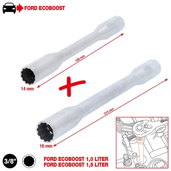 KS Tools Ford EcoBoost Bougie-Dopsleutelset 14/16 mm, Auto diversen, Autogereedschap, Nieuw, Verzenden
