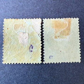 France - Yvert 19 et 20 Napoléon dentelés en neufs * avec, Gestempeld