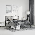 vidaXL Bedframe met hoofd- en voeteneinde metaal zwart, Verzenden