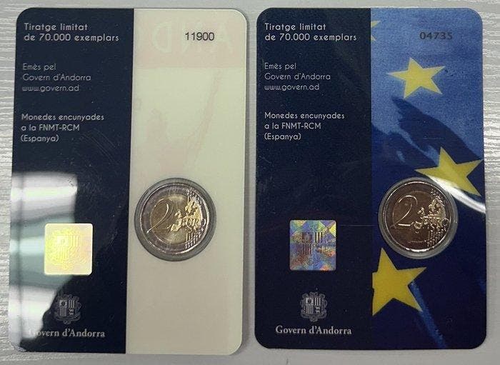 Andorra. 2 Euro 2022 Accord Monétaire + Charlemagne (2, Timbres & Monnaies, Monnaies | Europe | Monnaies non-euro
