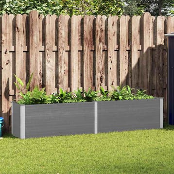 vidaXL Plantenbak verhoogd 250x50x54 cm HKC grijs, Verzenden, Nieuw