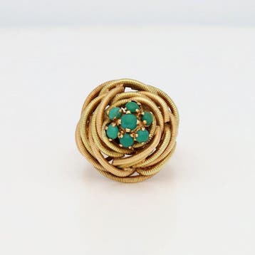 Bague - 18 carats Or jaune Turquoise, Bijoux, Sacs & Beauté