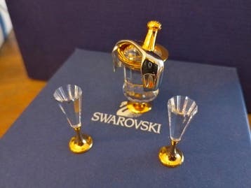 Swarovski - Beeldje - Sparkling Wine Cooler, 2 Flutes -