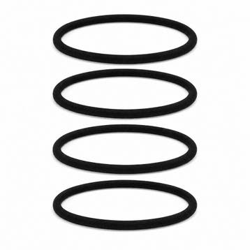 Haarband Sport 1cm - Endless Elastiek - Nylon - Zwart - Set, Nieuw