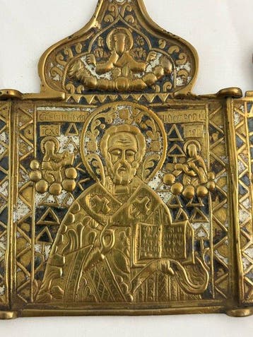 Icône - Saint Nicolas le Thaumaturge - Métal, Émail