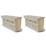 vidaXL Mussenhuizen 2 st 44x15,5x21,5 cm hout, Tuin en Terras, Verzenden, Nieuw