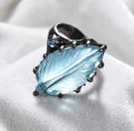 Zonder minimumprijs - Ring met amulet Zilver, geoxideerd