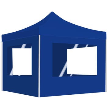 vidaXL Partytent inklapbaar met wanden 2x2 m aluminium blauw, Tuin en Terras, Partytenten, Verzenden, Nieuw