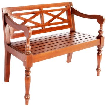 vidaXL Bank Batavia 98 cm massief mahoniehout donkerbruin, Verzenden, Nieuw