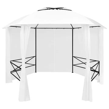 vidaXL Tuinpaviljoen met gordijnen 180 g/m² 360x312x265 cm, Verzenden