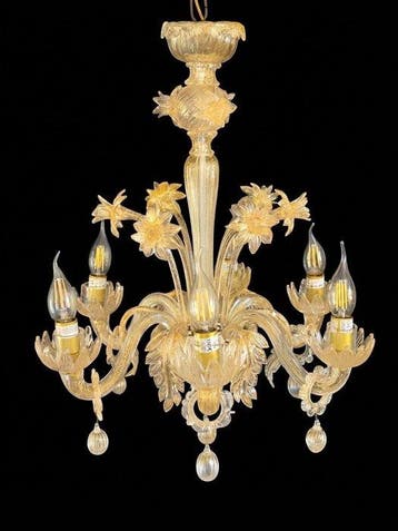 Lustre - Verre de Murano, Or 24 ct, Feuille d’or, Huis en Inrichting, Nieuw